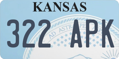 KS license plate 322APK