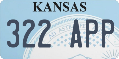KS license plate 322APP