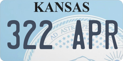 KS license plate 322APR