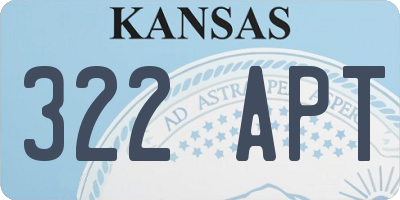 KS license plate 322APT