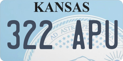 KS license plate 322APU