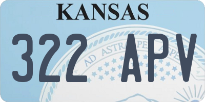 KS license plate 322APV