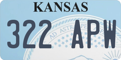 KS license plate 322APW