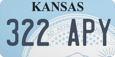 KS license plate 322APY