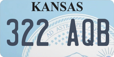 KS license plate 322AQB