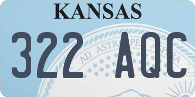 KS license plate 322AQC