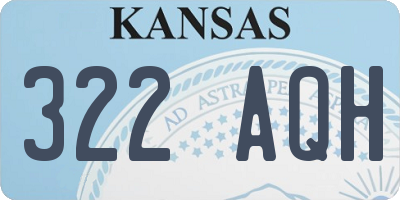 KS license plate 322AQH