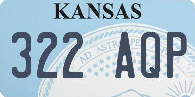 KS license plate 322AQP