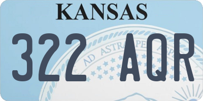 KS license plate 322AQR