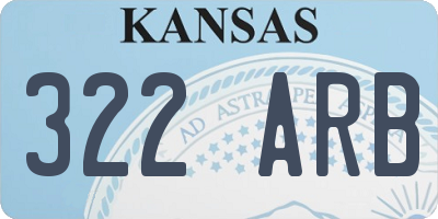KS license plate 322ARB