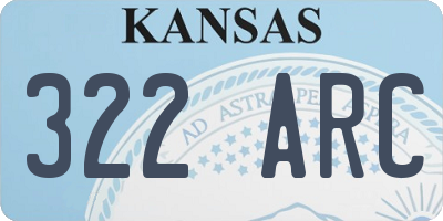 KS license plate 322ARC