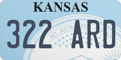 KS license plate 322ARD