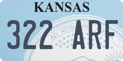 KS license plate 322ARF