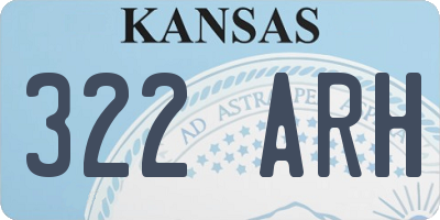 KS license plate 322ARH