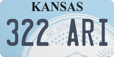 KS license plate 322ARI