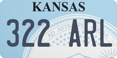 KS license plate 322ARL