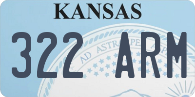 KS license plate 322ARM
