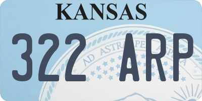 KS license plate 322ARP
