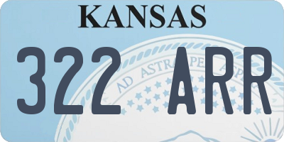 KS license plate 322ARR