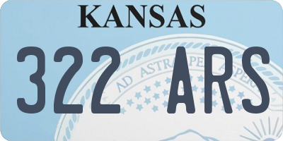 KS license plate 322ARS