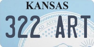 KS license plate 322ART