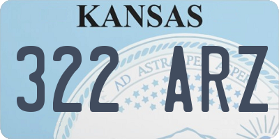 KS license plate 322ARZ