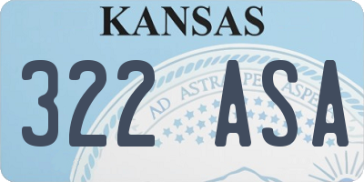 KS license plate 322ASA