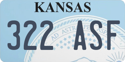 KS license plate 322ASF