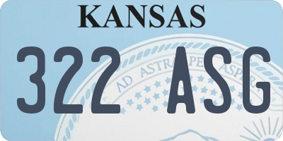 KS license plate 322ASG