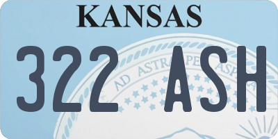KS license plate 322ASH