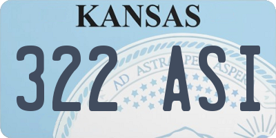 KS license plate 322ASI