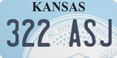 KS license plate 322ASJ