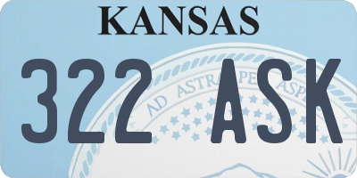 KS license plate 322ASK