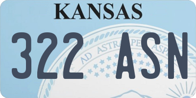 KS license plate 322ASN