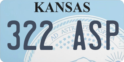 KS license plate 322ASP