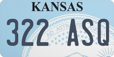 KS license plate 322ASQ