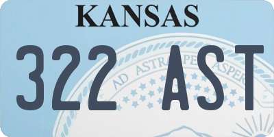 KS license plate 322AST