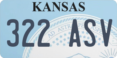 KS license plate 322ASV