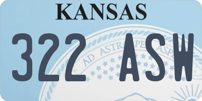 KS license plate 322ASW