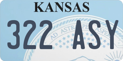 KS license plate 322ASY