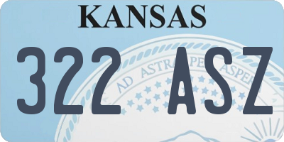 KS license plate 322ASZ