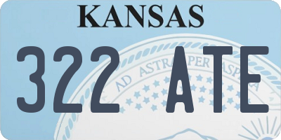 KS license plate 322ATE