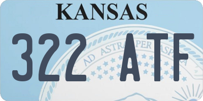 KS license plate 322ATF