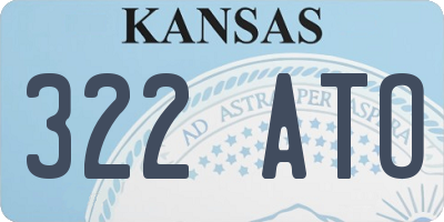 KS license plate 322ATO