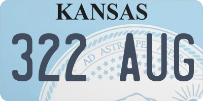 KS license plate 322AUG