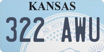 KS license plate 322AWU