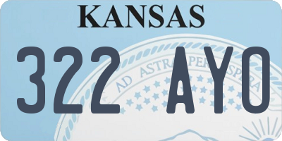 KS license plate 322AYO