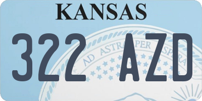 KS license plate 322AZD
