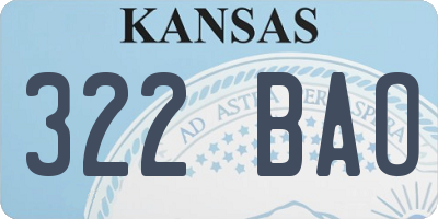KS license plate 322BAO