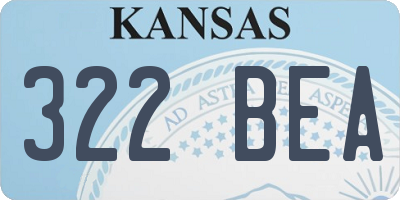 KS license plate 322BEA